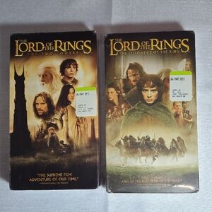 Lord of the Rings Two Towers AND Fellowship Of The Ring VHS New Factory Sealed